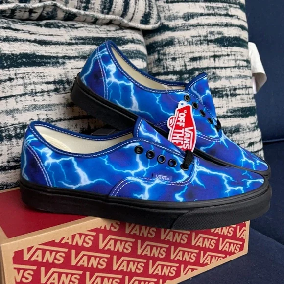 Vans Authentic Lightning Black/Blue MENS - Picture 6 of 16